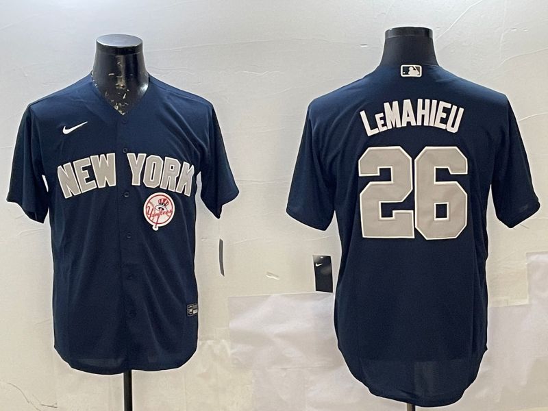 Men New York Yankees #26 Lemahieu Blue Game 2025 Nike MLB Jersey style 4->new york yankees->MLB Jersey